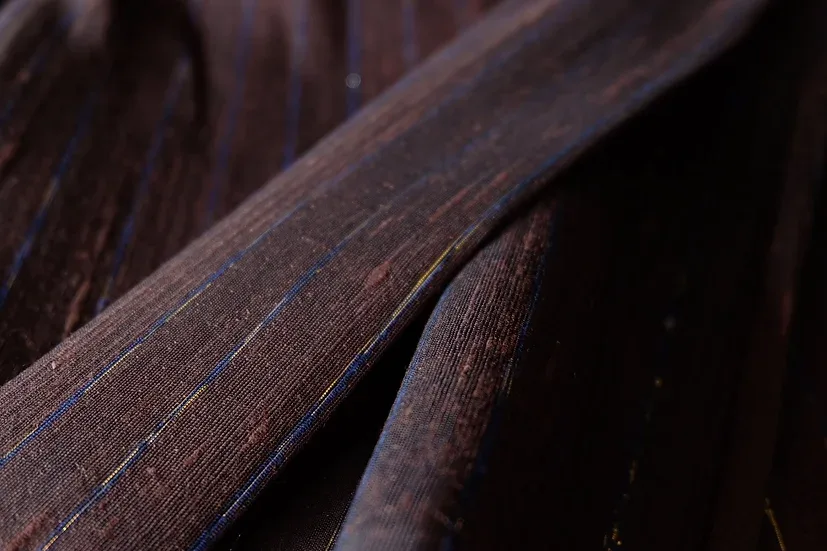 Silk Multicolour Stripe, Dark Brown