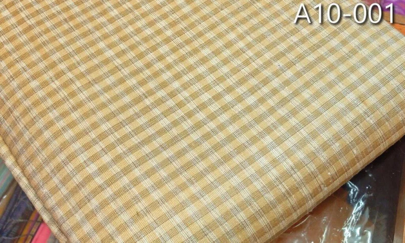 Silk Plaid, Ribbed Weave, Cream Yellow