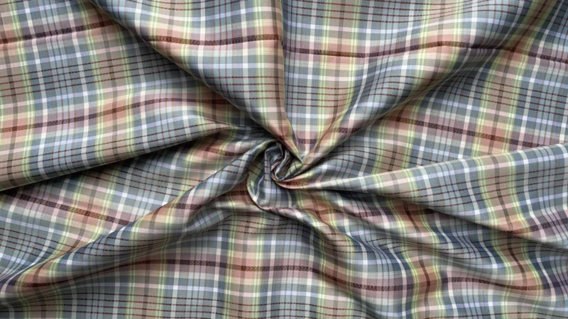 Silk plaid in grey and brown