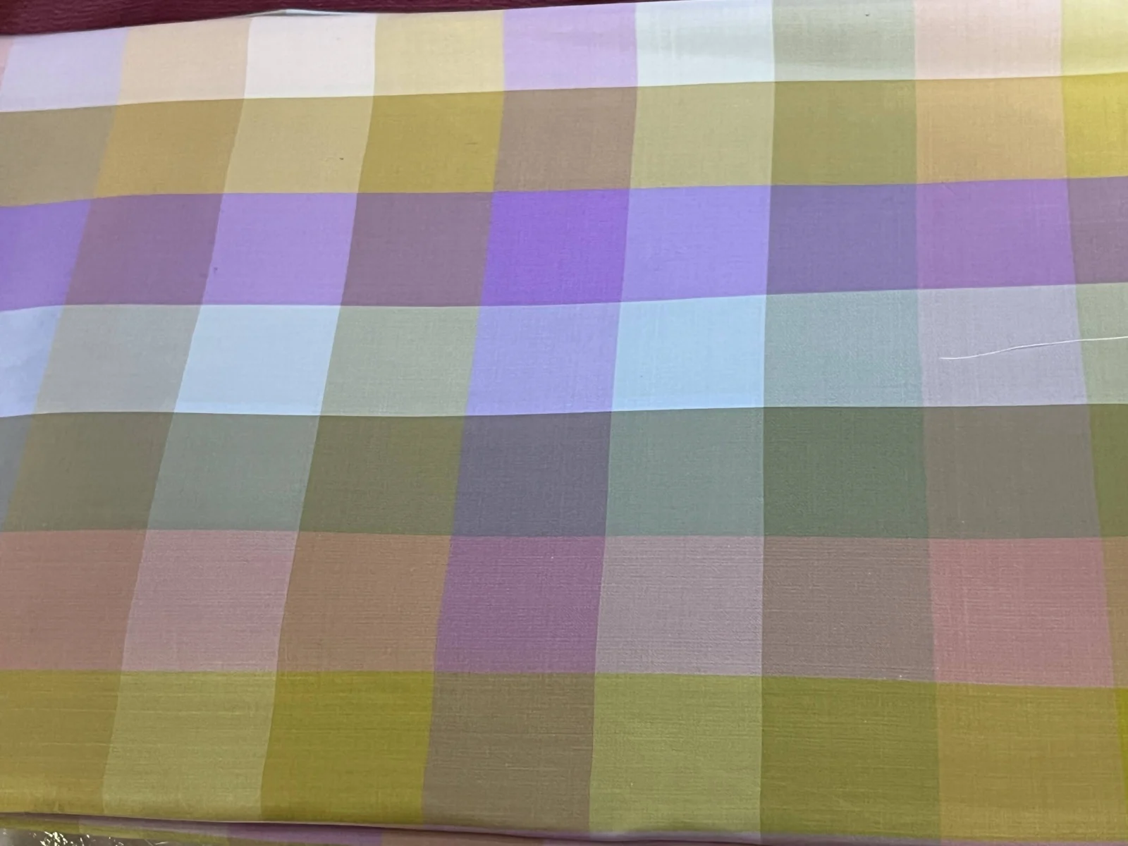 Silk Multicolour Stripe, Check Pattern, Cool Pastel Tones