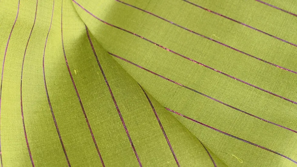 Silk Multicolour Stripe, Lime Green