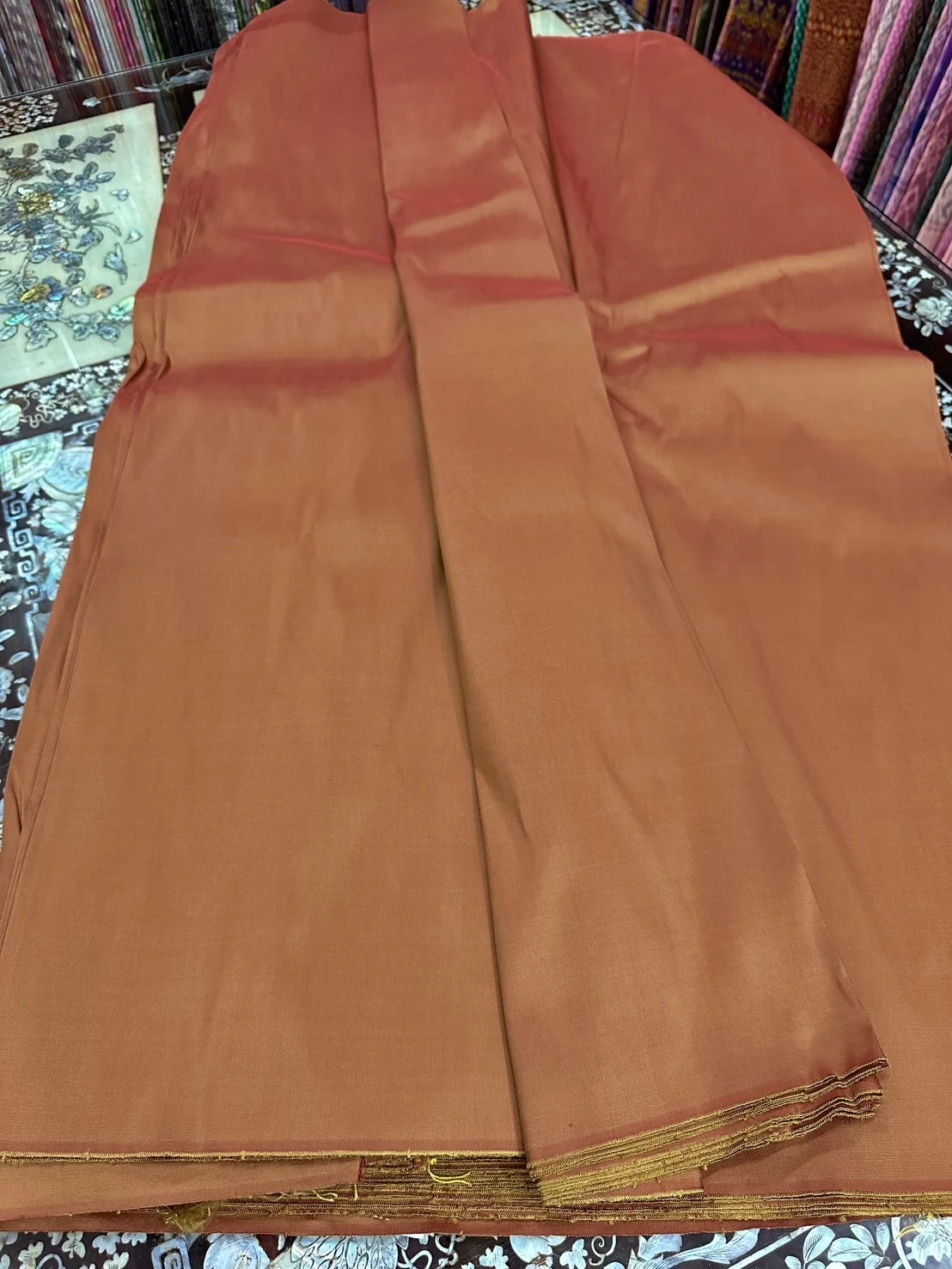 Solid-Colour Silk, Smooth Weave, Heavy Weight, 6-Ply, Brown