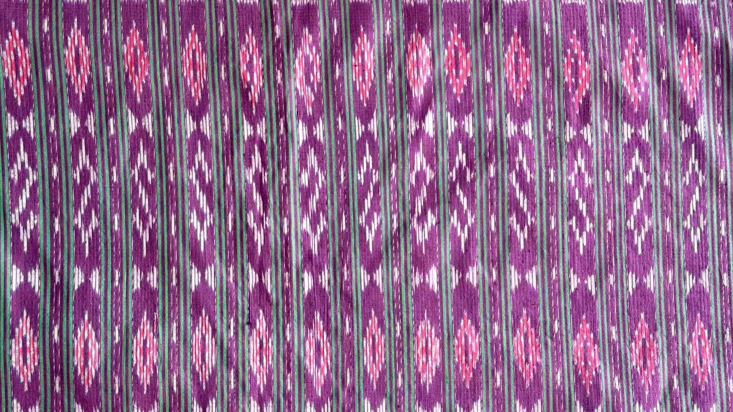 Ikat Silk, 2-Shaft, Hook Pattern, Lotus Mauve