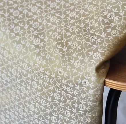 Machine-Woven Spun Silk, Wide Width, Yellow Cream