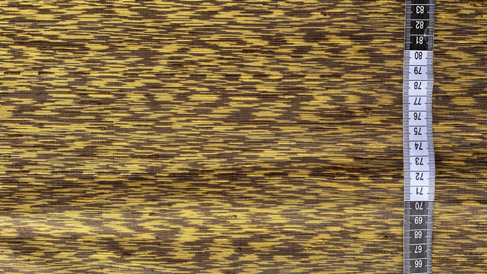 Contemporary Ikat Silk, Heavy Weight, Speckled Pattern, Yellow and Brown