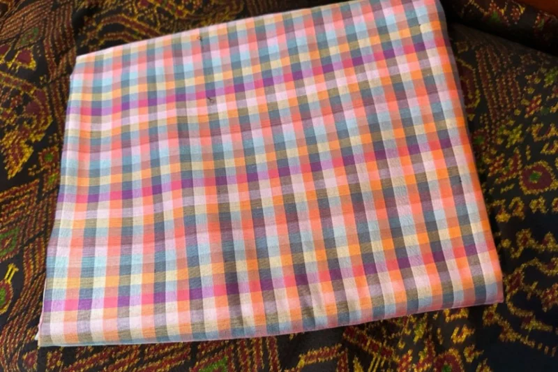 Silk Plaid, Soft Textured, Orange and Black