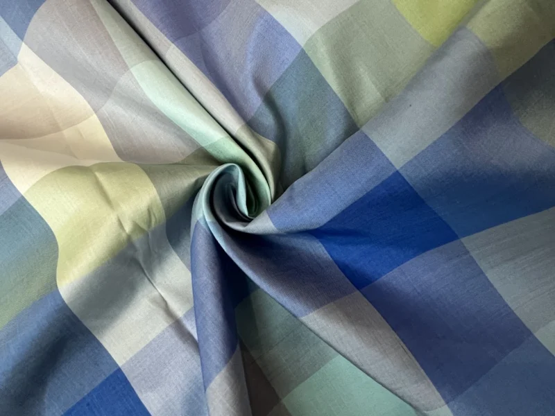 Silk Multicolour Stripe, Light Blue and Green