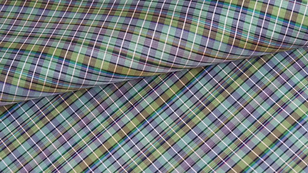 Silk Plaid, Soft Textured, Green and Purple