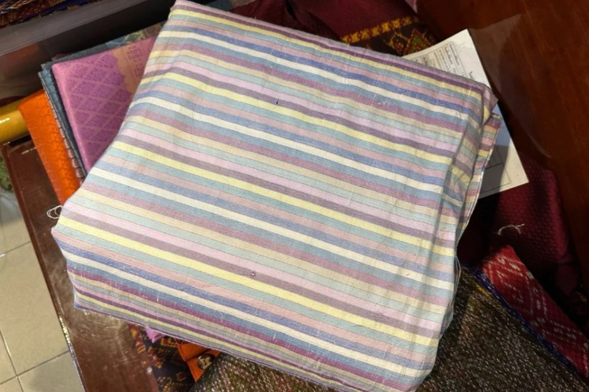 Silk Plaid, Soft Textured, Yellow and Light Blue