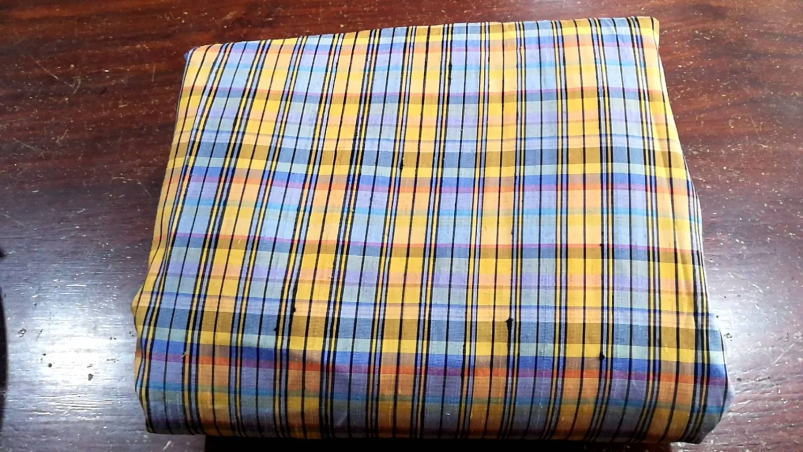 Silk Plaid, Soft Textured, Yellow and Light Blue