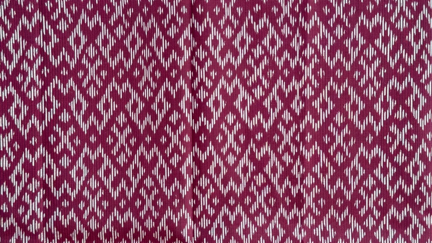 Ikat Silk, 2-Shaft, Lantern Pattern, Plum Red