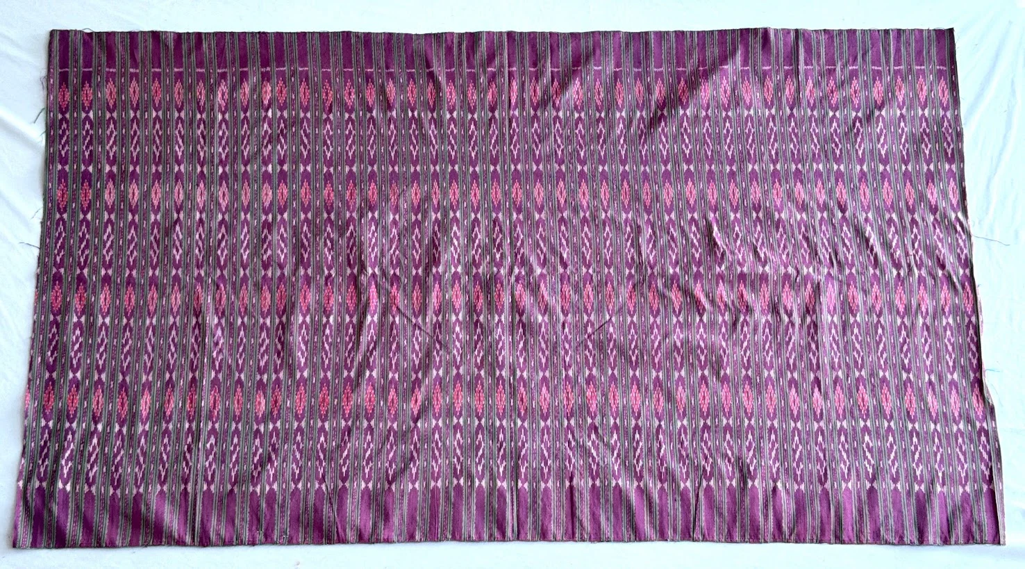 Ikat Silk, 2-Shaft, Hook Pattern, Lotus Mauve