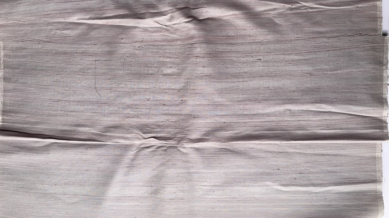 Naturally Dyed Slubbed Silk, Heavy Textured, Light Mauve Grey