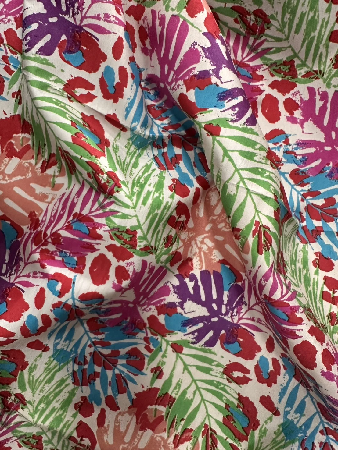 Printed Silk, Smooth Weave, Multicolour
