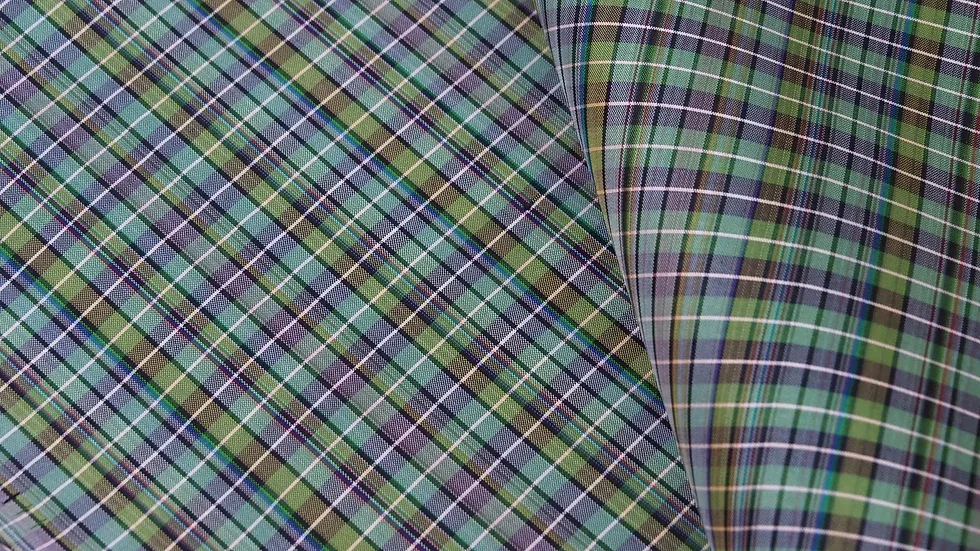 Silk Plaid, Soft Textured, Green and Purple