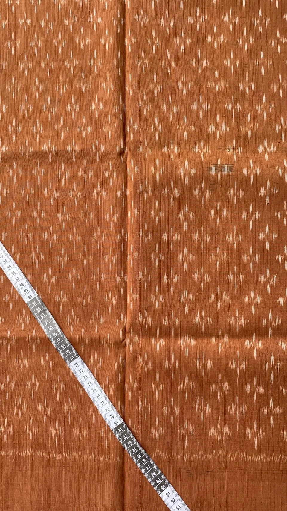 Ikat Native Silk, Small Dok Kaew Pattern, Orange and Brick Brown