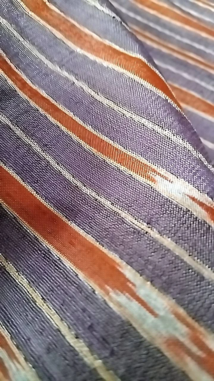 Ikat Native Silk, Luk Pu Pattern, Grey-Purple and Light Deep Plum