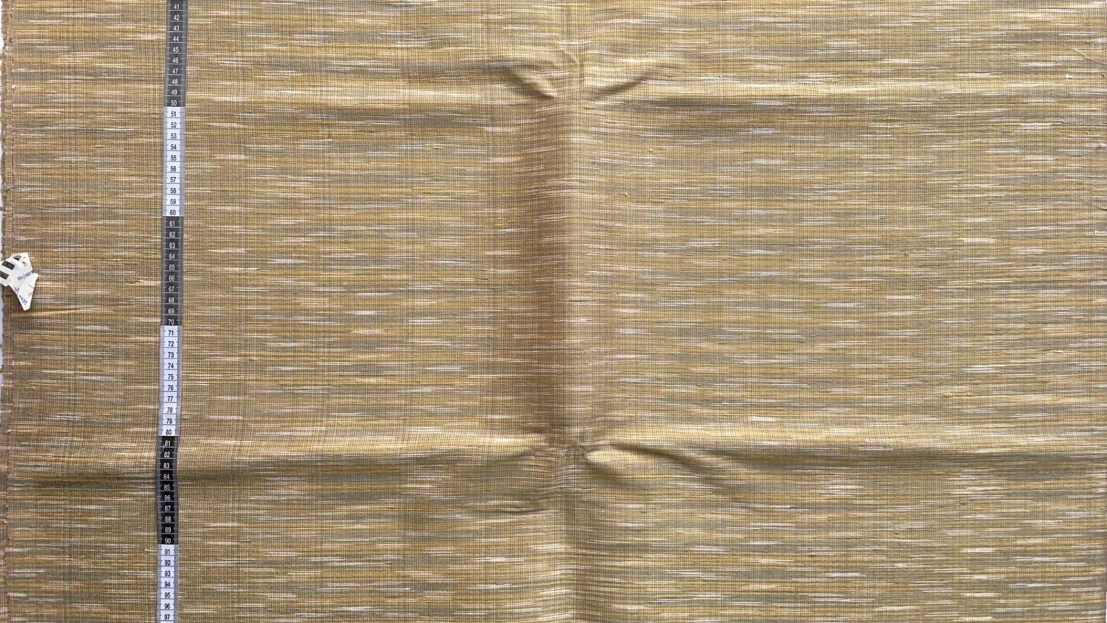 Contemporary Ikat Silk, Heavy Weight, Speckled Pattern, Light Yellow Beige