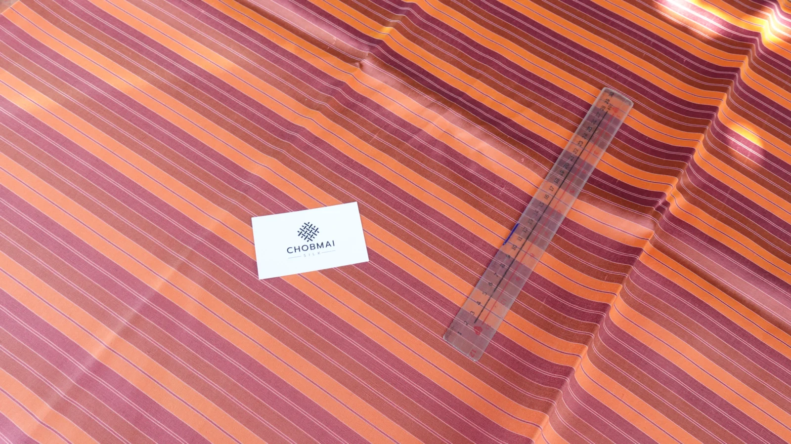 Silk Gingham Check, Orange-Red