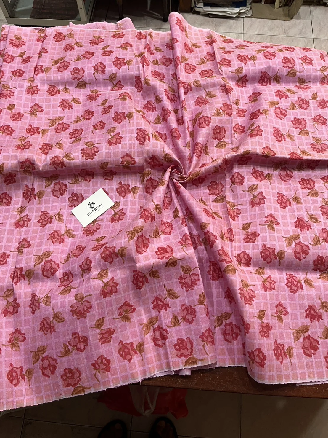 Printed Silk, Textured, Floral Print, Pink