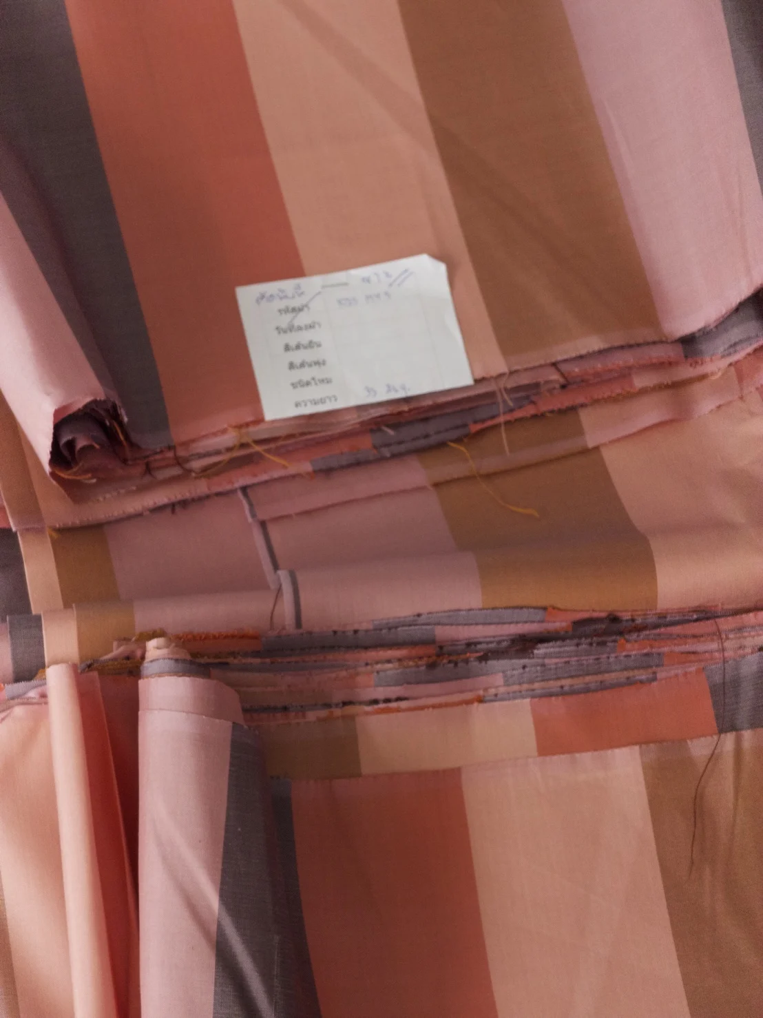 Silk Stripe, Warm Tones, Brown, Orange and Pink