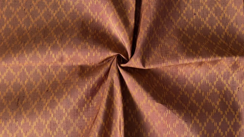 Ikat Silk, 2-Shaft, Kan Yaeng Pattern, Brick Brown