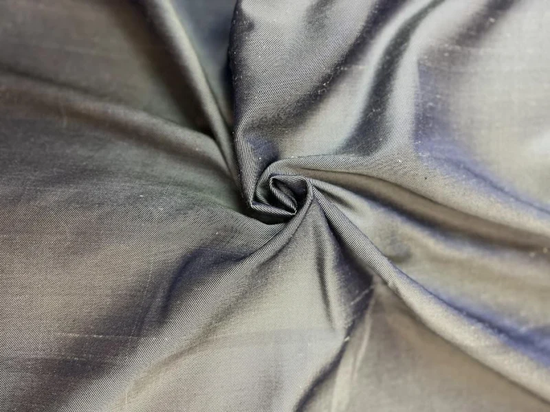 Denim-Like Silk, Light Grey Shot with Blue