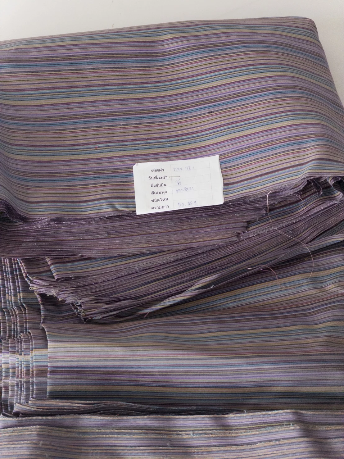 Silk Multicolour Stripe, Purple and Dark Grey