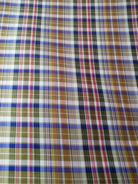 Silk Plaid, Smooth Weave, Green and Brown
