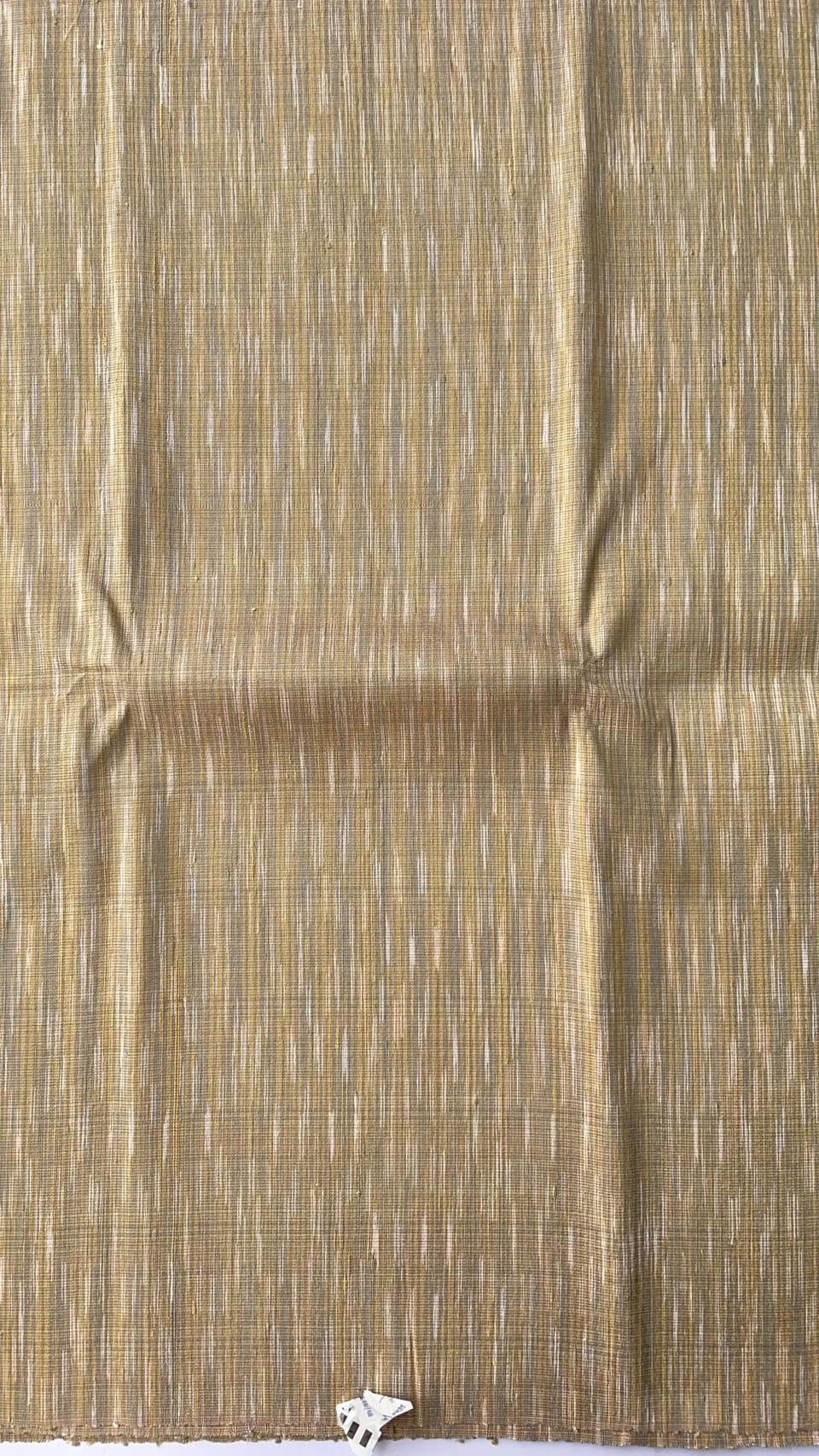 Contemporary Ikat Silk, Heavy Weight, Speckled Pattern, Light Yellow Beige