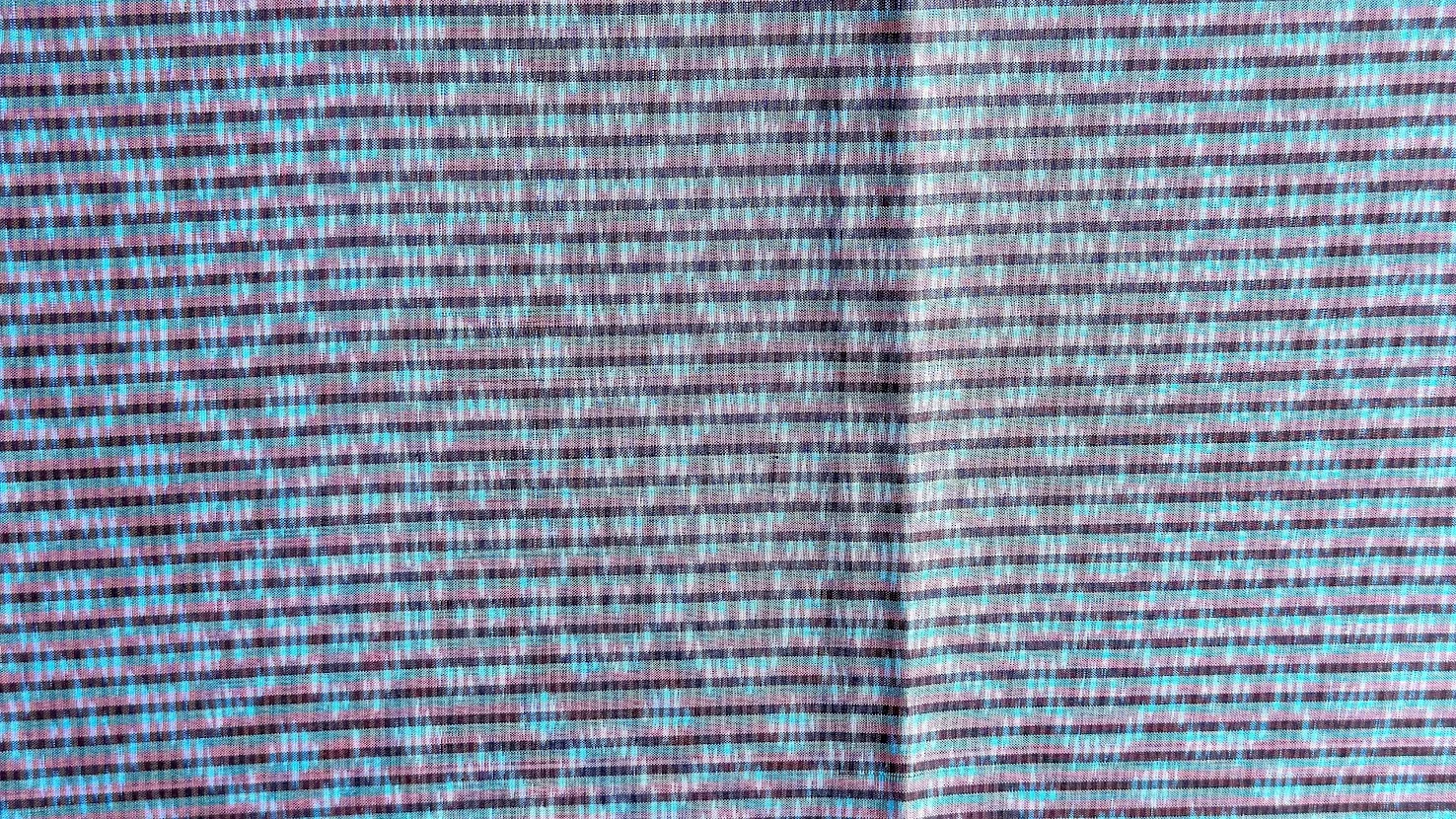 Ikat Silk, 2-Shaft, Squirrel-Tail Pattern, Turquoise