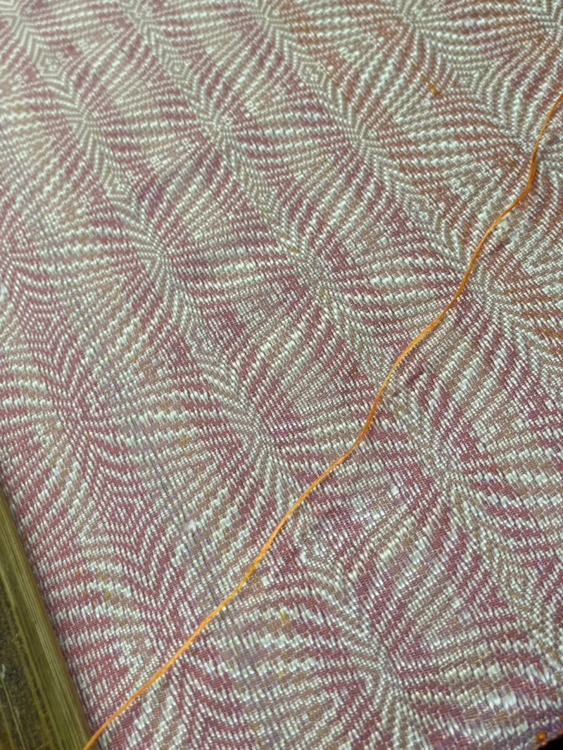 Silk, Rose Pattern, Orange-Pink