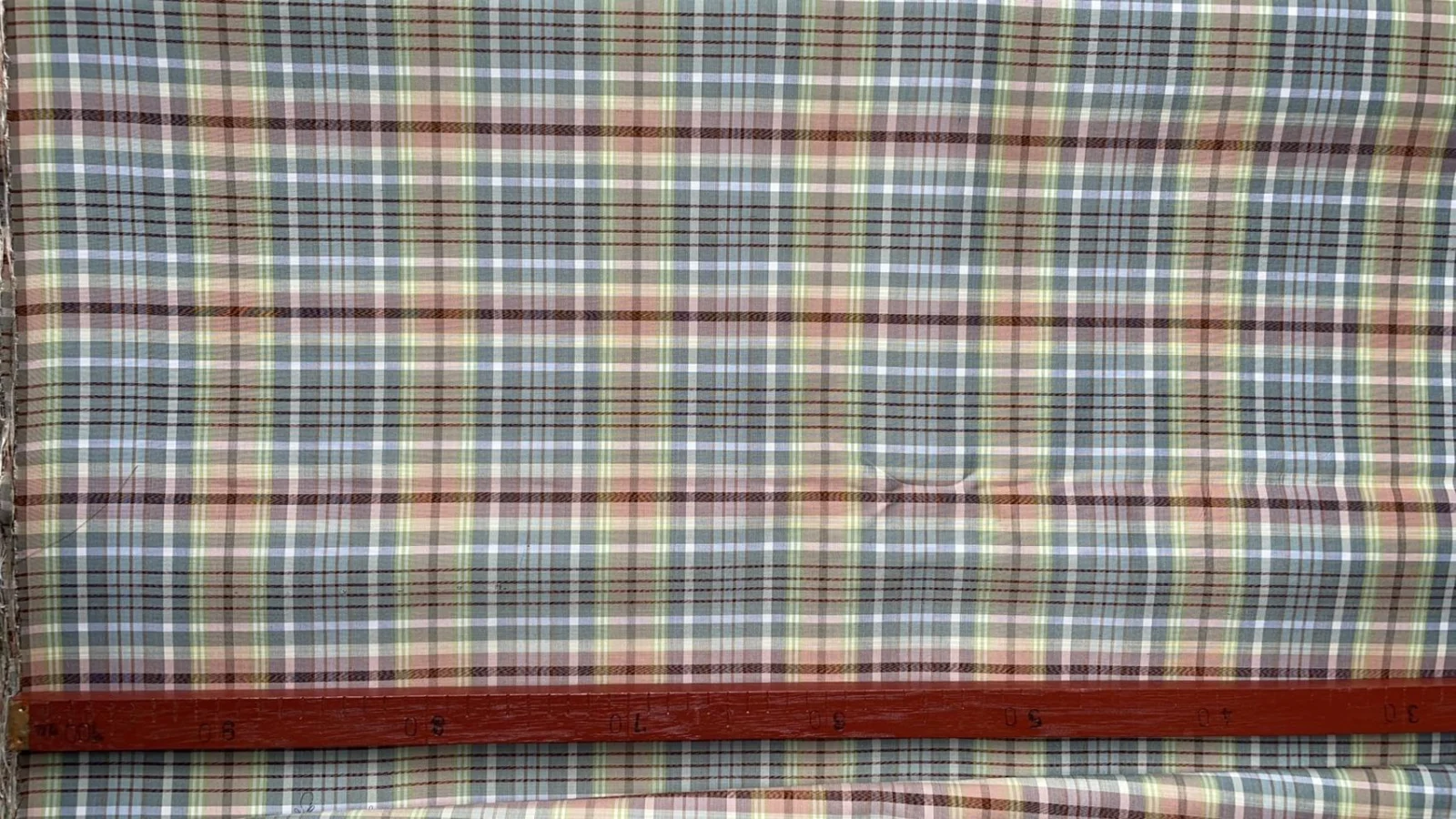 Silk Plaid, Smooth Weave, Grey and Brown