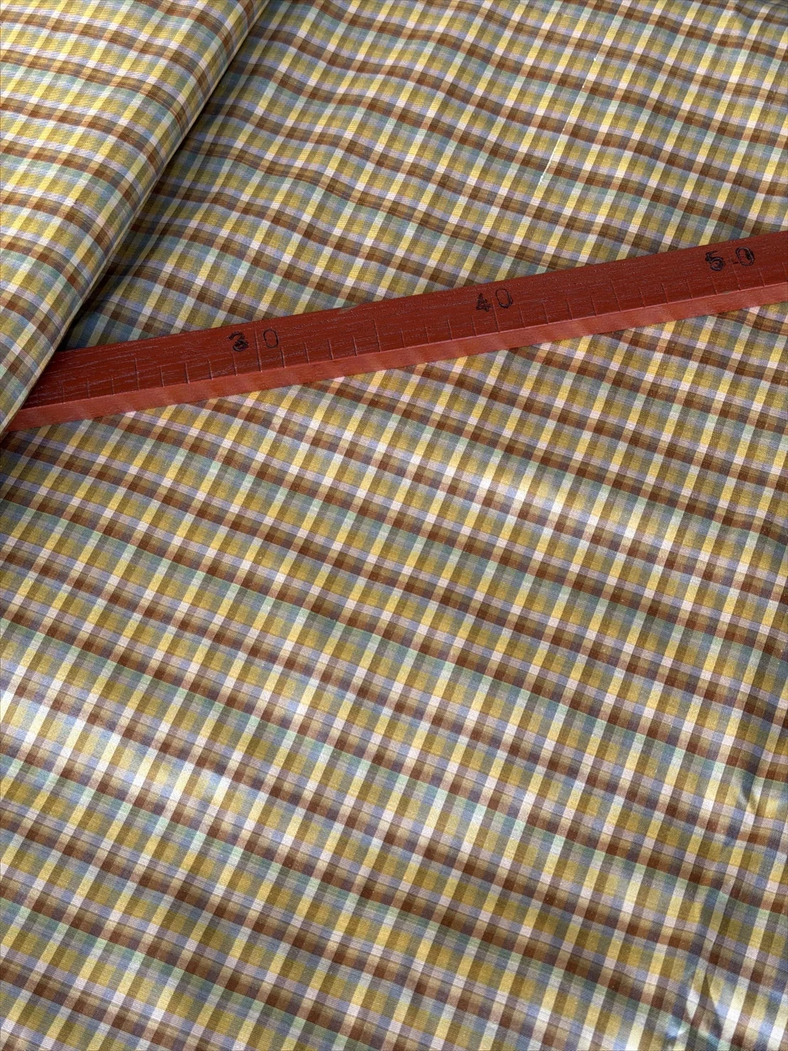 Silk Plaid, Smooth Weave, Grey and Brown