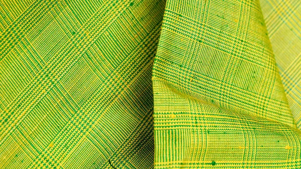 Silk Multicolour Stripe, Lime Green