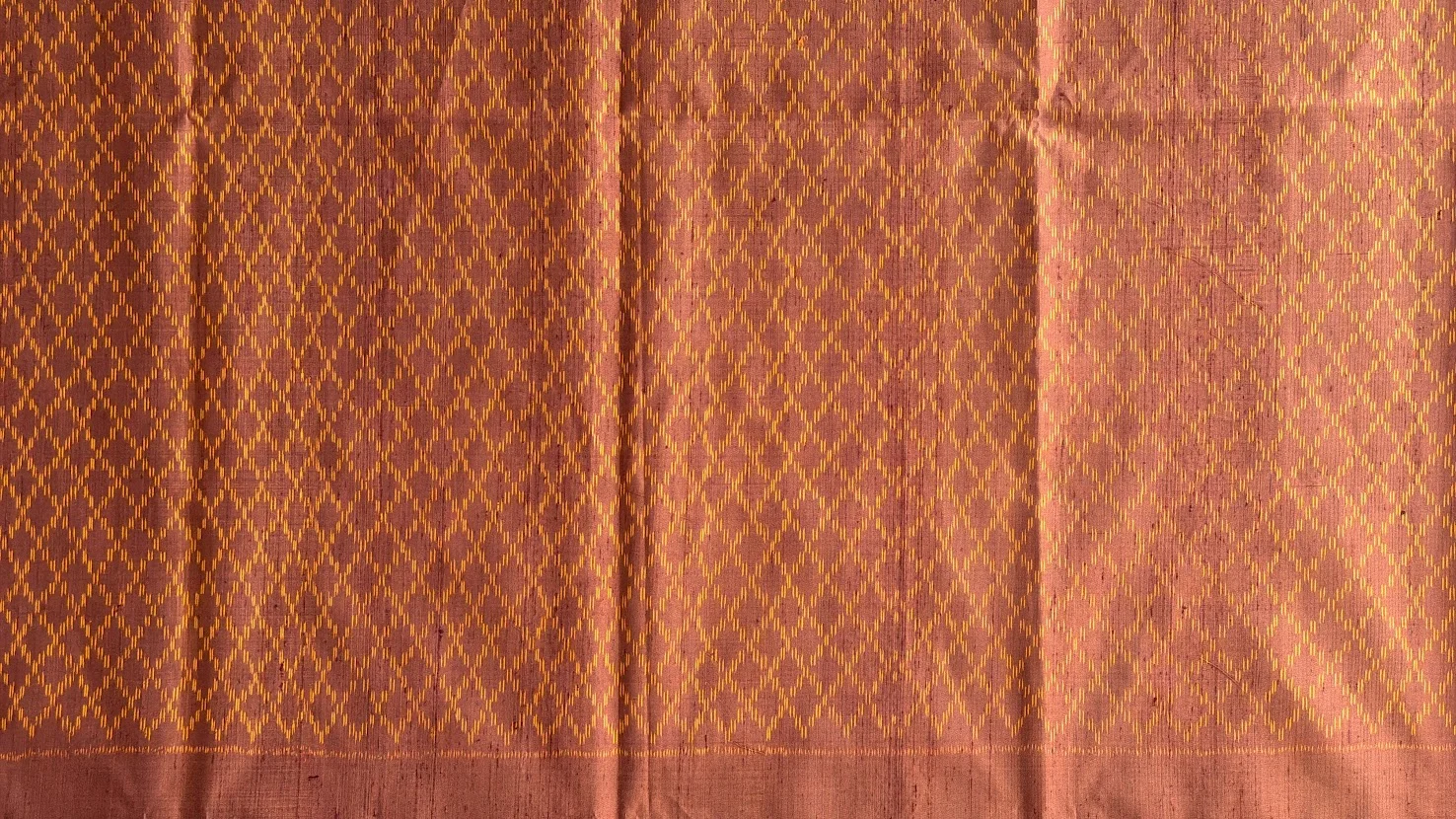Ikat Silk, 2-Shaft, Kan Yaeng Pattern, Brick Brown