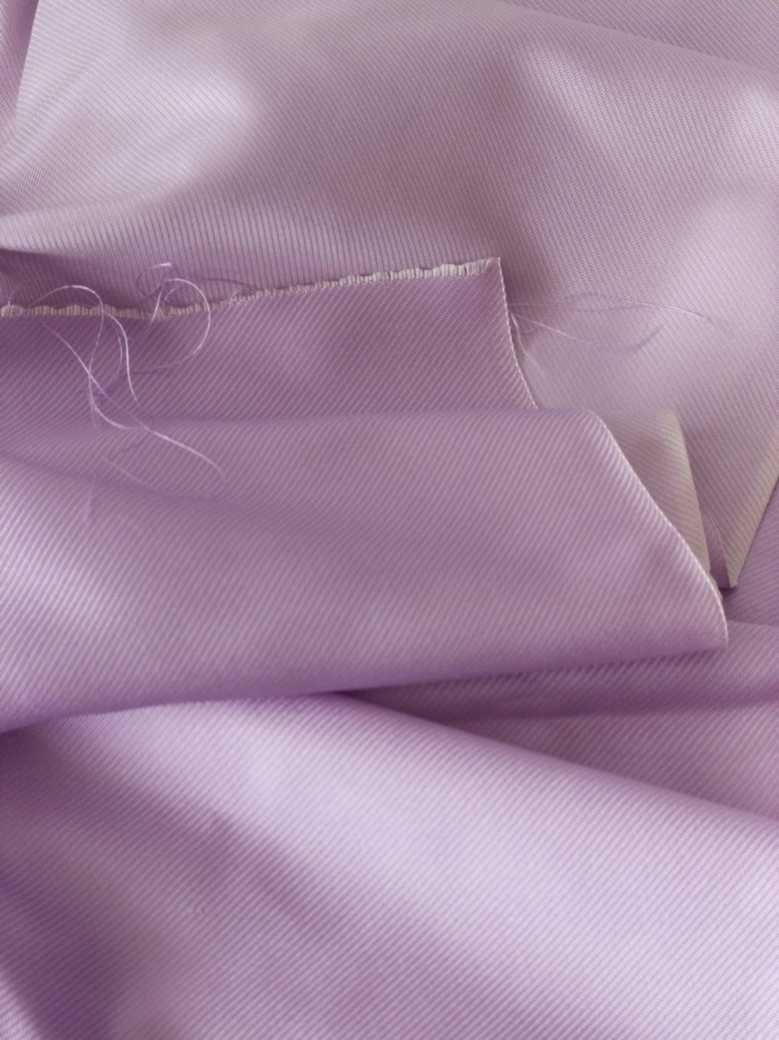 Solid-Colour Silk, 4-Shaft Fine Stripe Weave, Light Purple