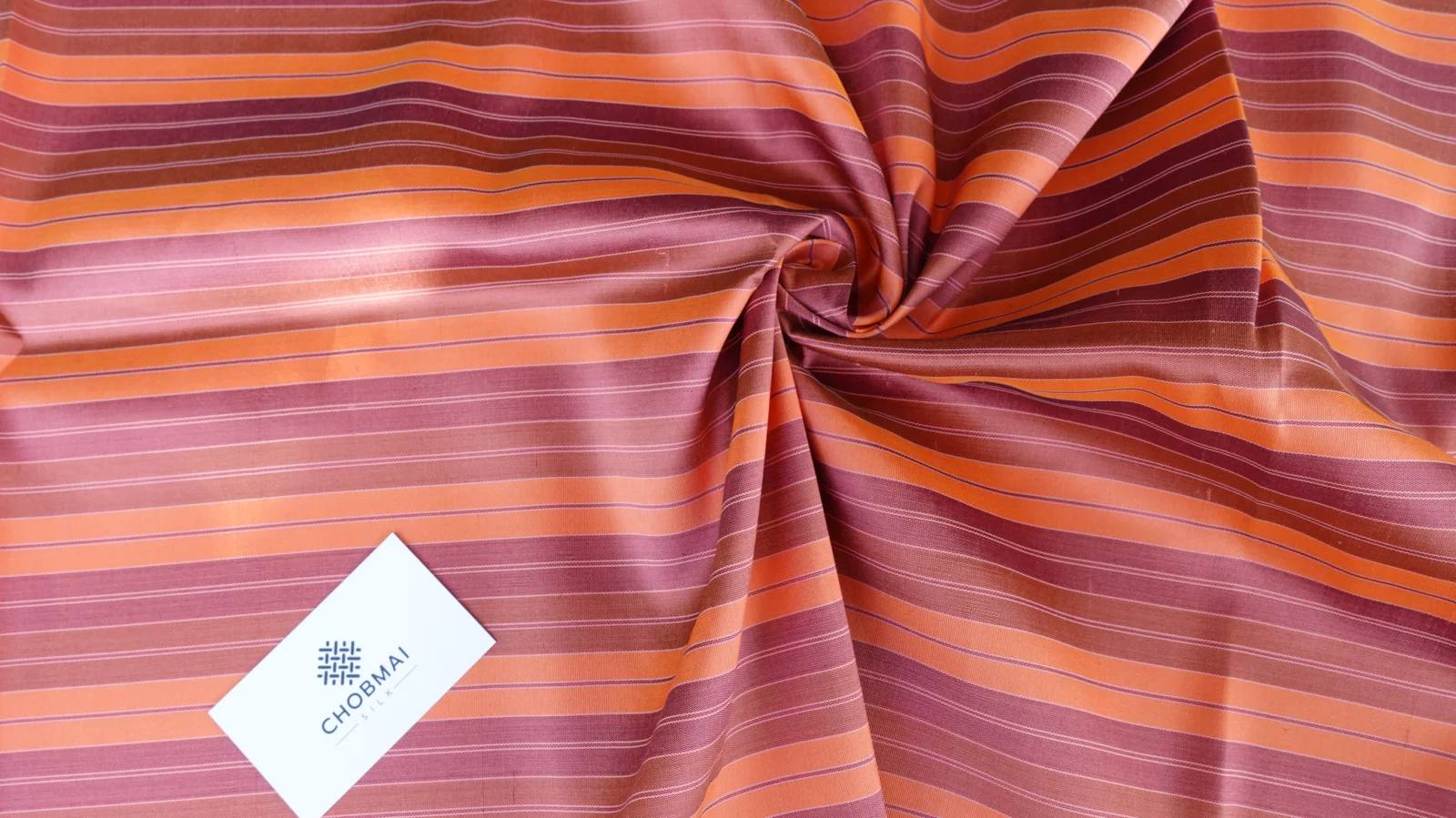Silk Gingham Check, Orange-Red