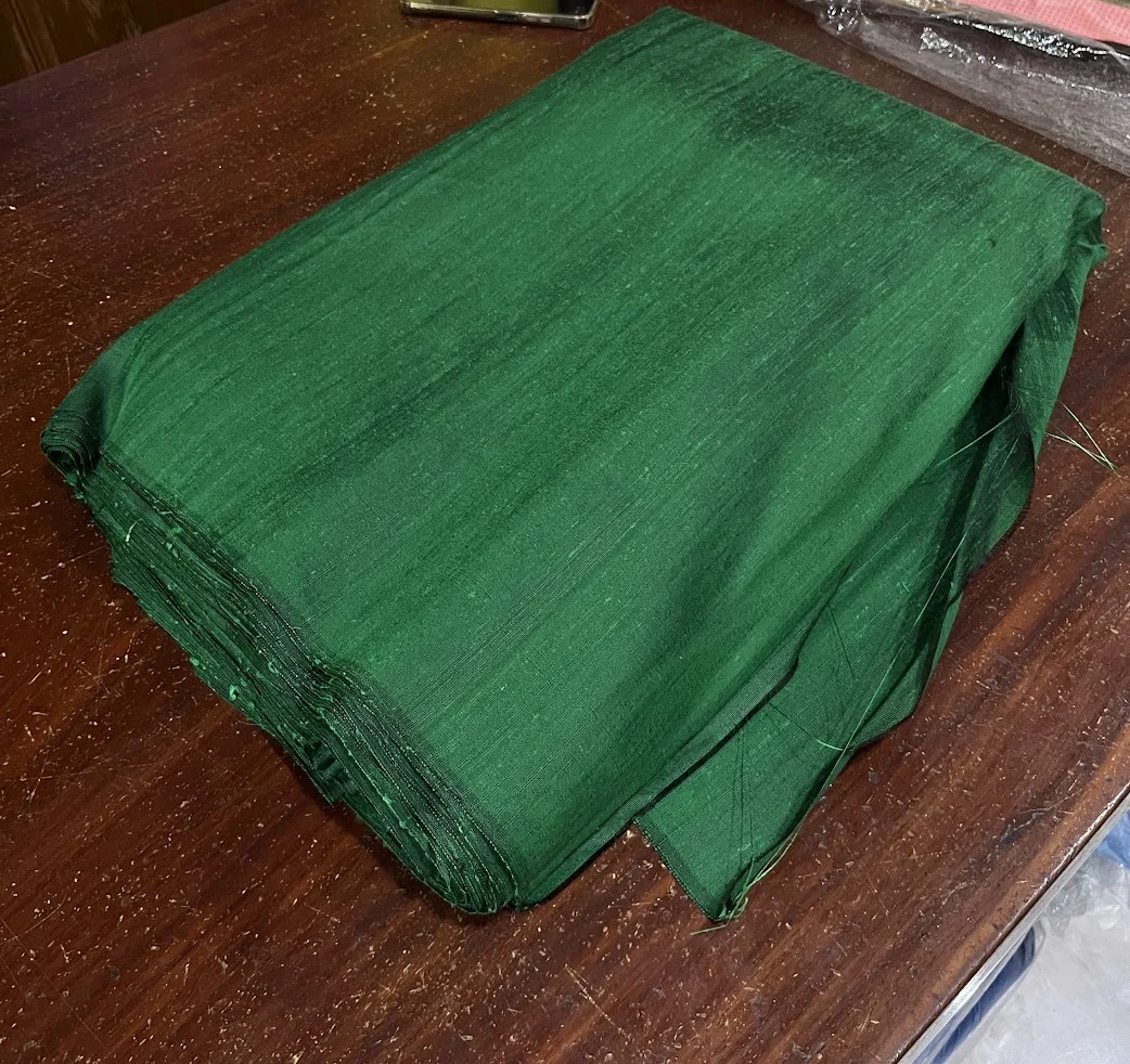 Slubbed Silk, Lightweight, Green