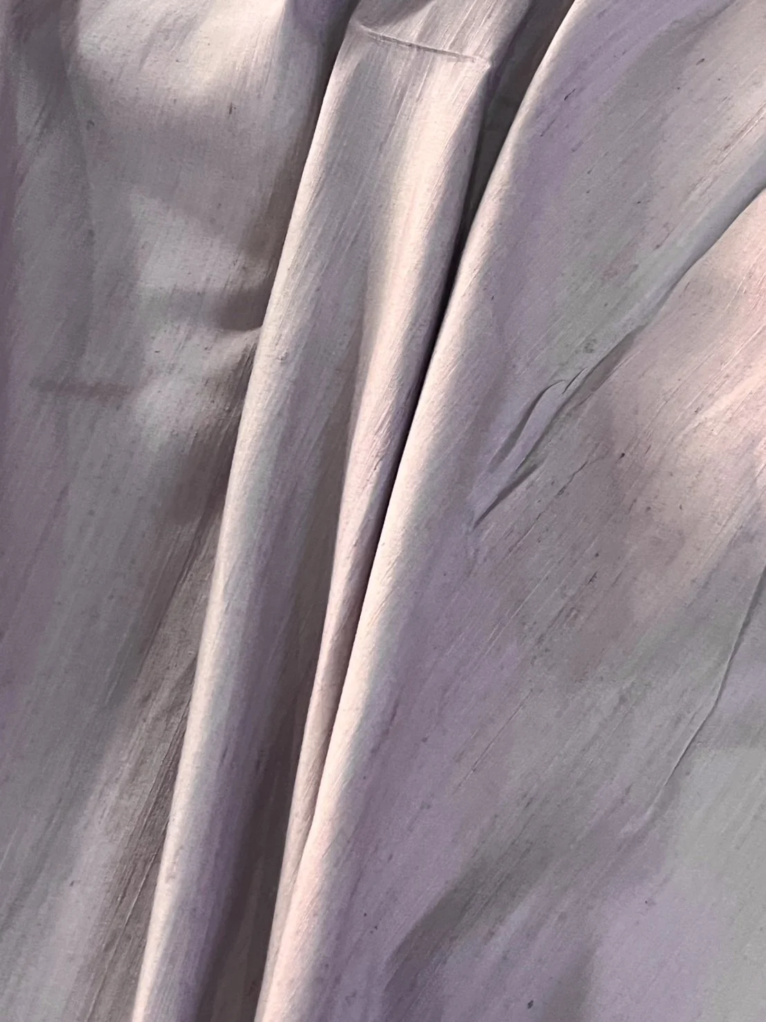 Naturally Dyed Slubbed Silk, Heavy Textured, Light Mauve Grey