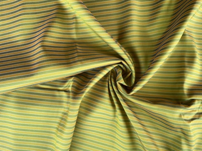 Silk Multicolour Stripe, Green and Yellow