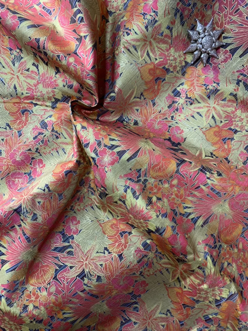 Printed Silk, Smooth Weave, Multicolour