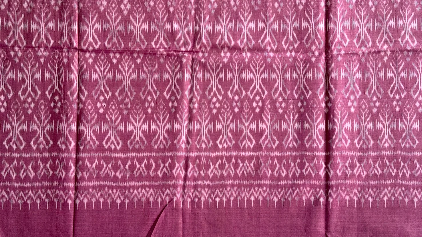 Ikat Silk, 2-Shaft, Floral Pattern, Pink