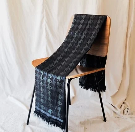 Machine-Woven Spun Silk, Wide Width, Black