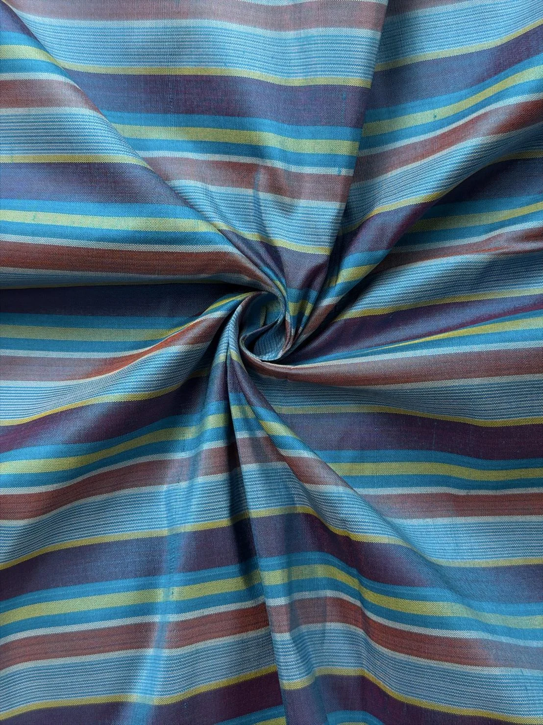 Silk Multicolour Stripe, Sea Blue and Blue