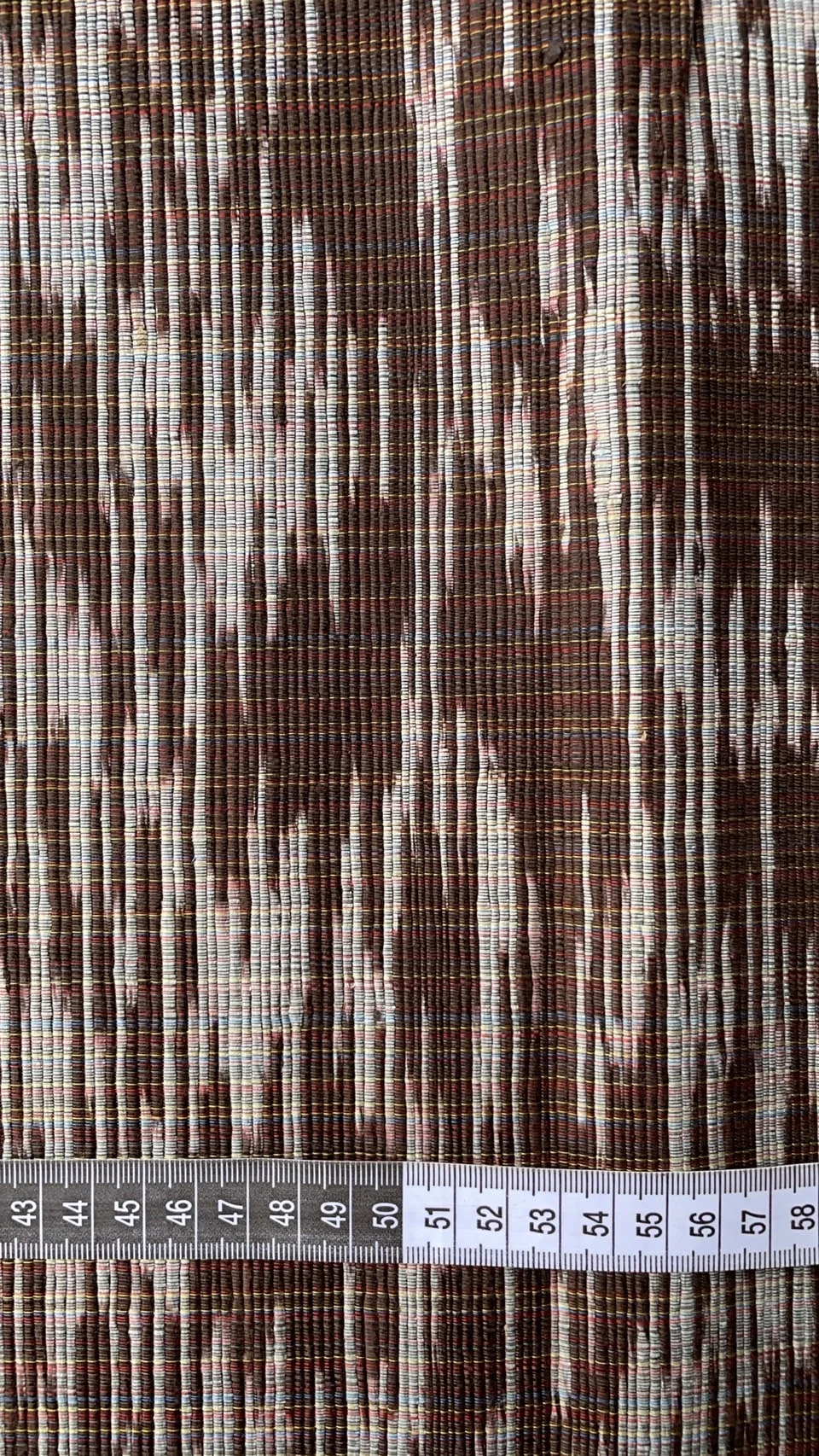 Contemporary Ikat Silk, Heavy Weight, Speckled Pattern, Dark Brown and White