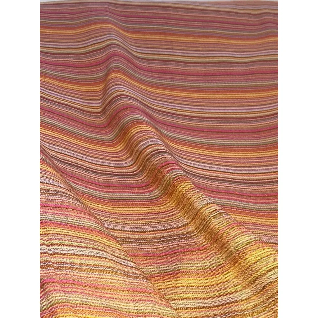 Silk Multicolour Stripe, Turmeric Yellow