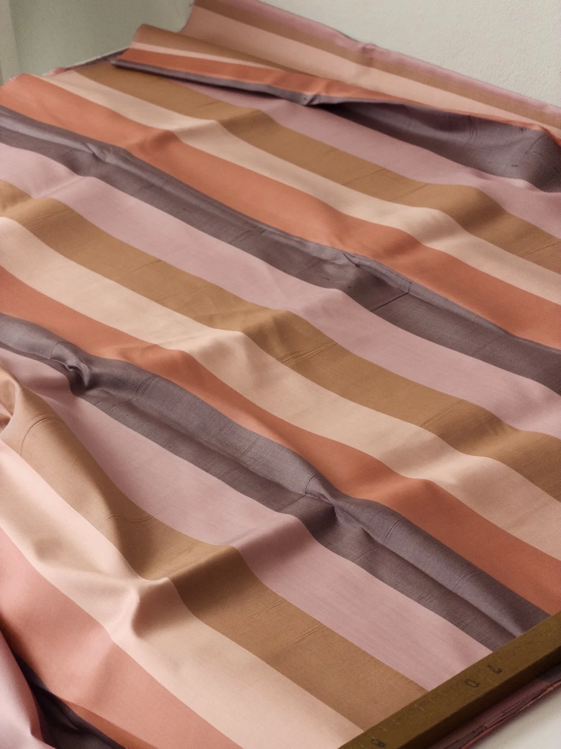 Silk Stripe, Warm Tones, Brown, Orange and Pink