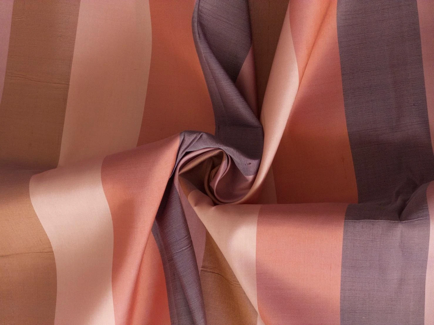 Silk Stripe, Warm Tones, Brown, Orange and Pink