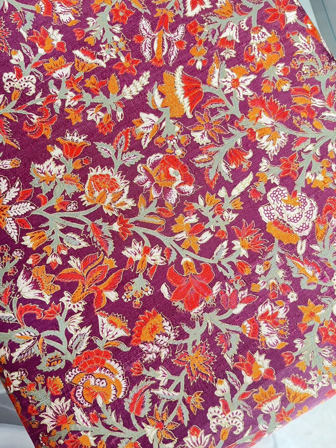 Printed Silk, Textured, Floral Print, Multicolour